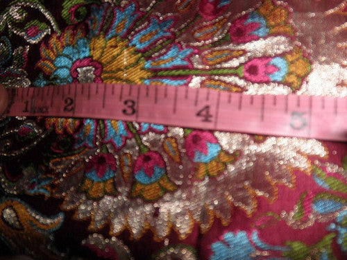 vintage mughal brocade jacquard fabric handwoven 44&quot; wide