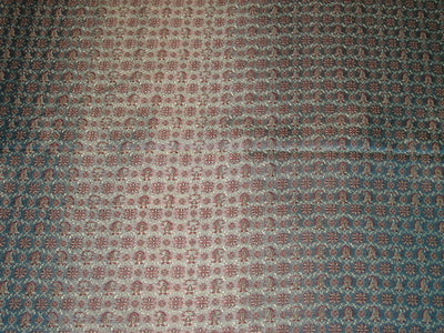 Silk Brocade Fabric Red,Gold &amp; Blue color