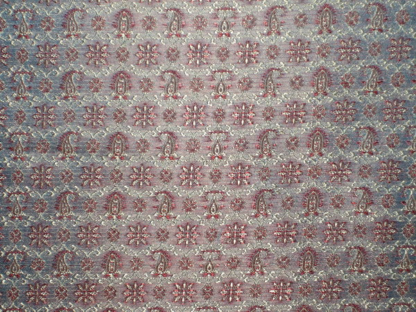 Silk Brocade Fabric Red,Gold &amp; Blue color