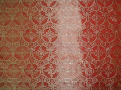 Silk Brocade Vestment Fabric rich rich orange