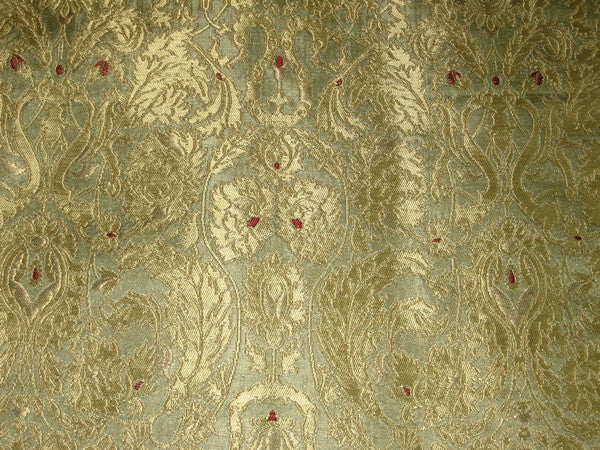 Heavy Silk Brocade Fabric Dull Gold,Red & Gold color 44" wide BRO120[2]