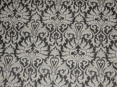 Silk Brocade Fabric Olive Grey &amp; Steel Grey color BRO97[3]