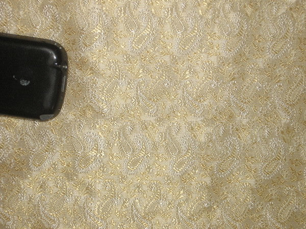 SILK BROCADE FABRIC Butter Gold &amp; Ivory 44&quot;  available for bulk preorder