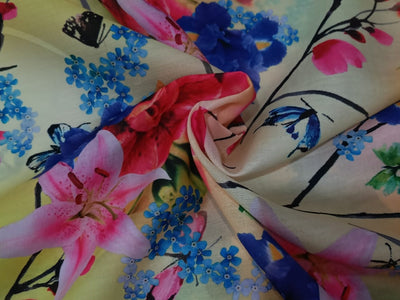 polyester digital floral print 58&quot;by the yard