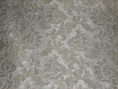 Heavy Pure Silk Brocade Fabric Ivory &amp; Gold color 44" wide BRO101[5]