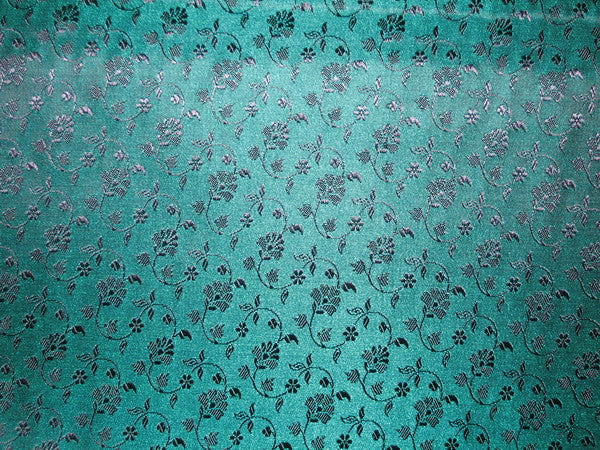 Silk Brocade fabric TEAL 44" wide BRO102[5]