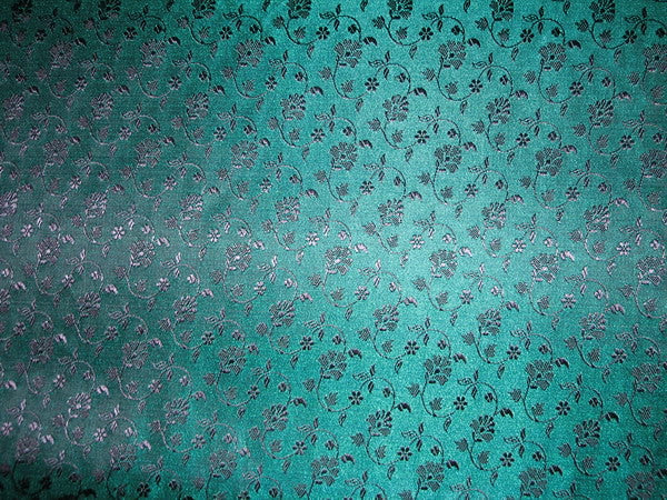 Silk Brocade fabric TEAL 44" wide BRO102[5]
