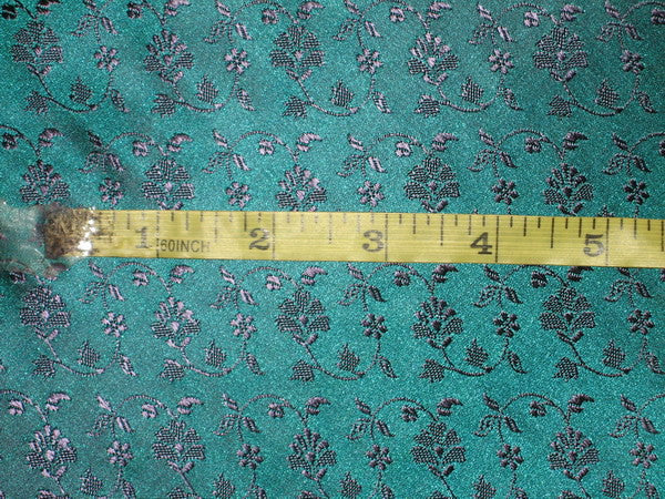 Silk Brocade fabric TEAL 44" wide BRO102[5]