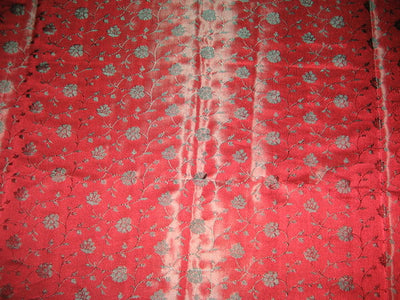 Silk Brocade fabric Wine Red &amp; Green 44" wide BRO102[6]