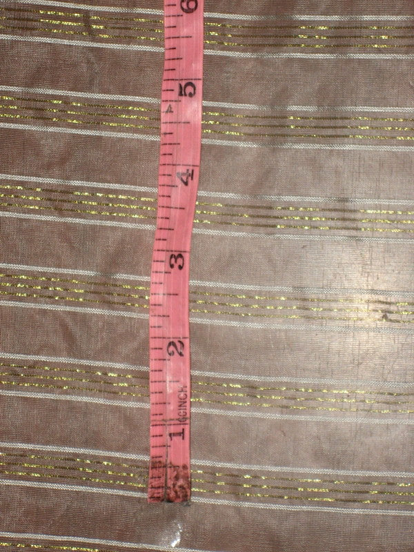 silk organza Metallic Gold Jacquard stripes fabric 54&quot;[1930]