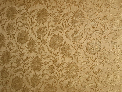 Silk Brocade Fabric Light Gold 44" wide BRO107[6]