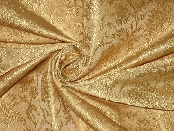 Silk Brocade Fabric Light Gold 44" wide BRO107[6]