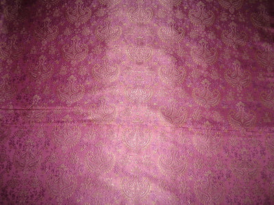 Silk Brocade Fabric Fuchsia Pink &amp; Gold 44" wide BRO107[4]