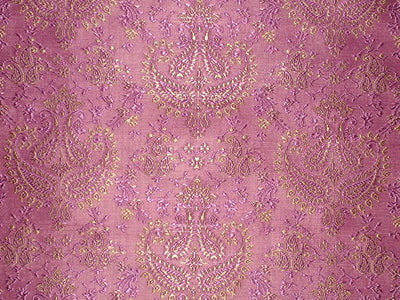 Silk Brocade Fabric Fuchsia Pink &amp; Gold 44" wide BRO107[4]