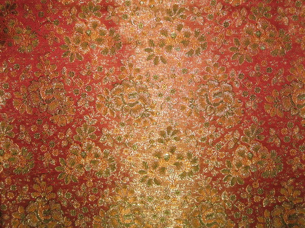 Silk Brocade Fabric Multi color &amp; Metallic Gold BRO108[3]