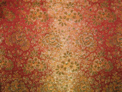 Silk Brocade Fabric Multi color &amp; Metallic Gold BRO108[3]