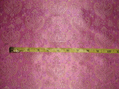 Silk Brocade Fabric Fuchsia Pink &amp; Gold 44" wide BRO107[4]