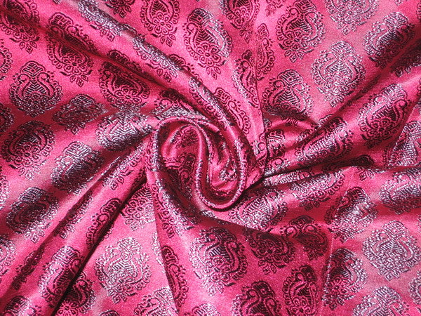 Silk Brocade fabric Indian Pink &amp; Purple 44" wide BRO112[4]