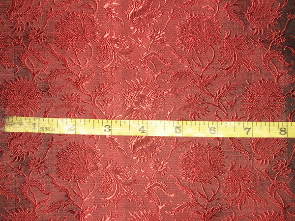 Silk Brocade fabric Wine Red &amp; Black Color BRO113[4]