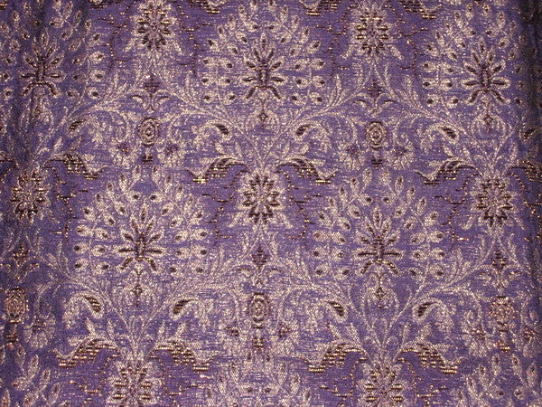 Silk Brocade fabric Purple &amp;Gold 44" wide BRO116[1] available on bulk preorder