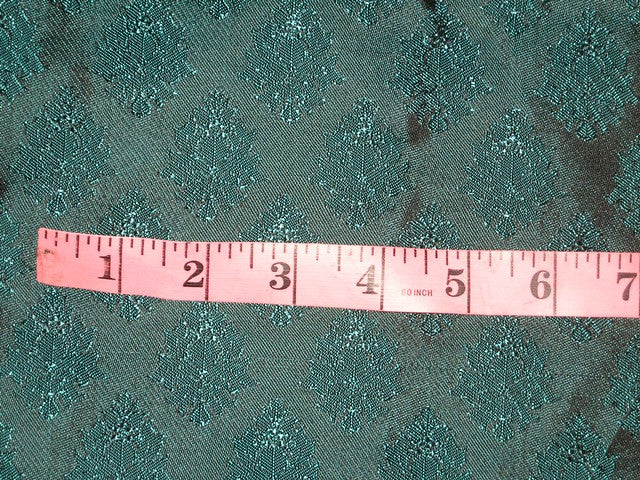 Silk Brocade fabric Black &amp; Teal color 44" wide BRO116[4]