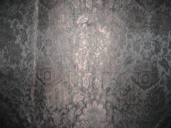 Heavy Silk Brocade Fabric Black &amp; Metallic bronze color 44" wide BRO117[5]