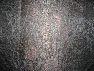 Heavy Silk Brocade Fabric Black &amp; Metallic bronze color 44" wide BRO117[5]