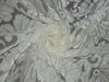 Ivory/Cream Devore Polyester Viscose Burnout Velvet fabric ~ 44&quot; wide