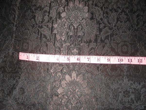 Heavy Silk Brocade Fabric Black &amp; Metallic bronze color 44" wide BRO117[5]