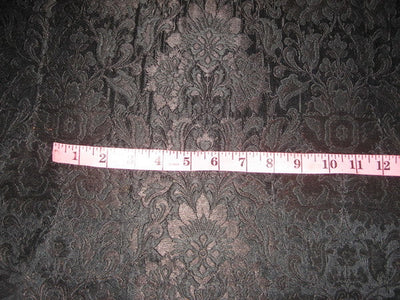 Heavy Silk Brocade Fabric Black &amp; Metallic bronze color 44" wide BRO117[5]