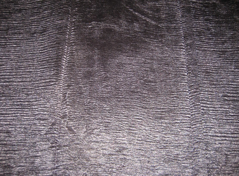crushed sheer Dark Steel silk metalic tissue fabric