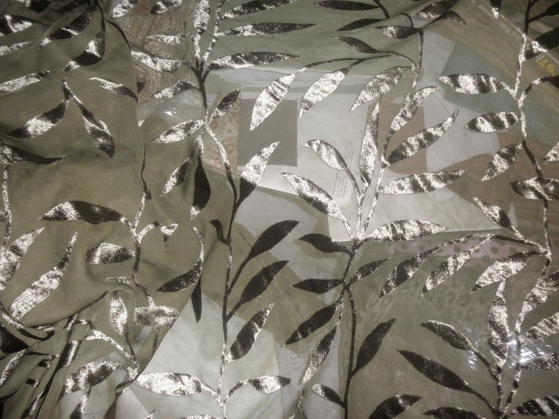 Forest Green Devore Polyester Viscose Burnout Velvet fabric 44" wide
