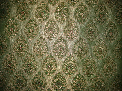 Silk Brocade fabric Metallic Bronze &amp; Green 44" wide BRO125[5]