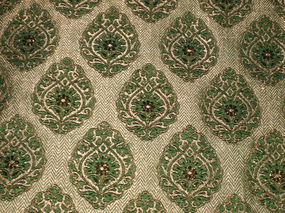 Silk Brocade fabric Metallic Bronze &amp; Green 44" wide BRO125[5]