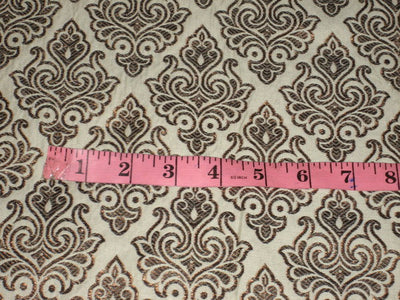 Brocade fabric banana fibre ~dark ivory x antique gold BRO130[3]