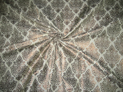 Brocade fabric banana fibre ~dark ivory x antique gold BRO130[3]