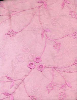silk chiffon embroidery~pink embroidery