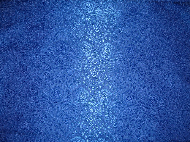 Silk Brocade fabric Royal Blue Color 44" wide BRO129[2]