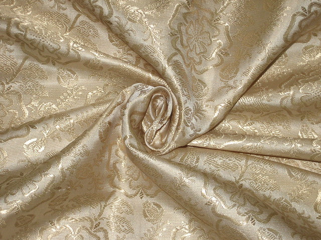 gold brocade dress fabric 5 YARDS / 10 COLORS / Golden Floral Viscose Jacquard Brocade Woven Fashion Jacket Dress Fabric