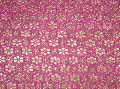 Silk Brocade Fabric Purple, Green color 44" wide BRO131[4]