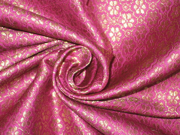 Silk Brocade Fabric Purple, Green color 44" wide BRO131[4]