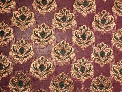 Silk Brocade Fabric Metallic Gold,Green &amp; Purple BRO132[3]