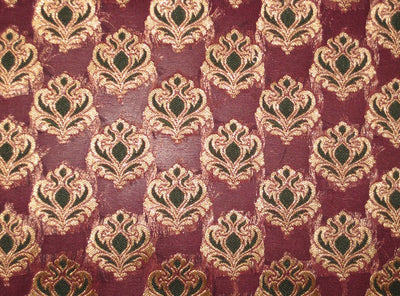 Silk Brocade Fabric Metallic Gold,Green &amp; Purple BRO132[3]