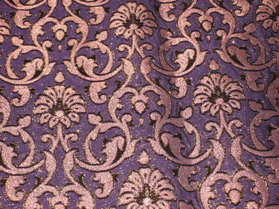 silk Brocade Fabric Light & Dark Purple & metallic bronze color 44" wide BRO132[2]