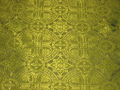 Silk Brocade VESTMENT Fabric Apple Green &amp; Purple 44" wide BRO131[1]