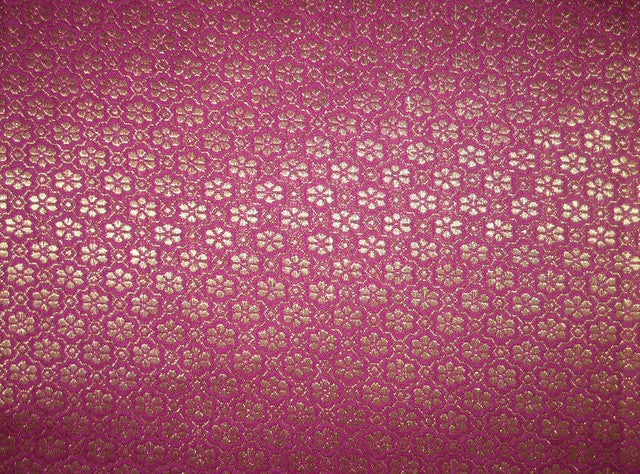 Silk Brocade Fabric Purple, Green color 44" wide BRO131[4]