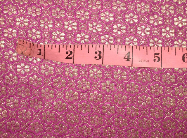 Silk Brocade Fabric Purple, Green color 44" wide BRO131[4]