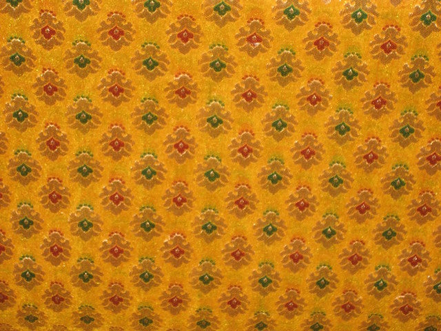 Silk Brocade Fabric Gold,Green,Red &amp; Yellow BRO132[6]
