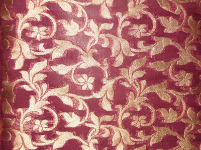 Silk Brocade fabric Purple &amp; Metallic Gold 44" wide BRO133[6]