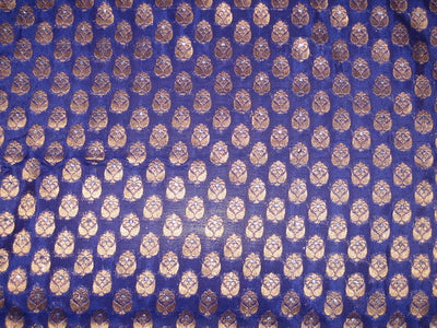SILK BROCADE FABRIC Blueish Purple &amp; metallic BRO133[5]
